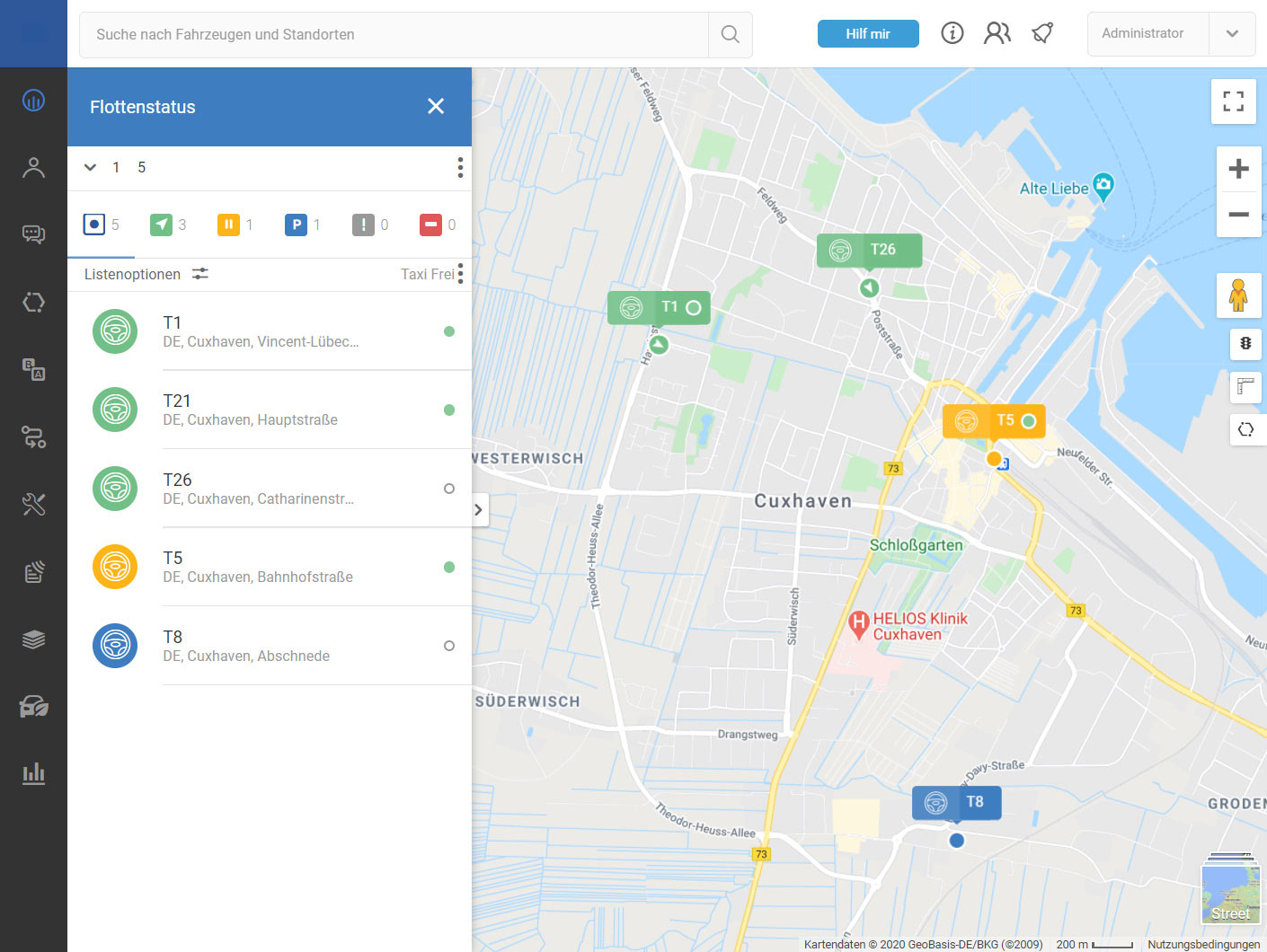 Skotech GPS Taxi Ortung Live Status
